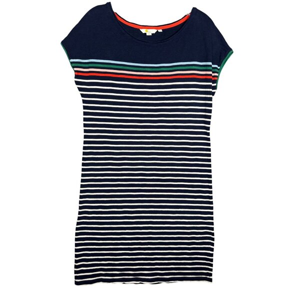 Boden Blue 100% Cotton Stripe Leah Jersey T-Shirt‎ Dress Size 6 Preppy Old Money - Picture 2 of 8